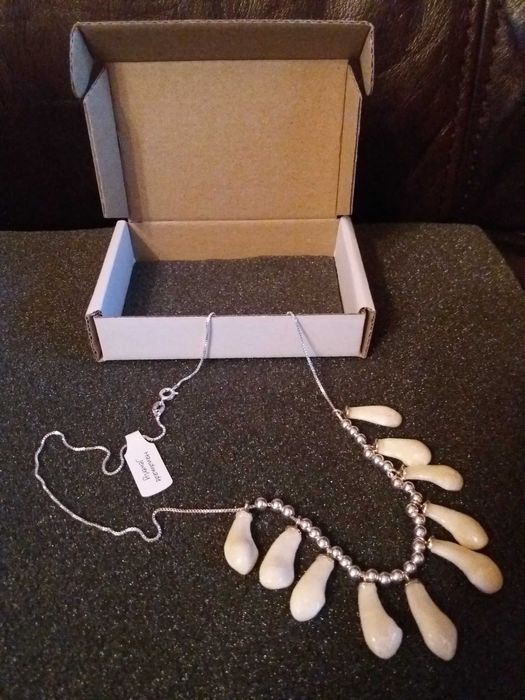 NASZYJNIK SREBRNY z grandlami unikat