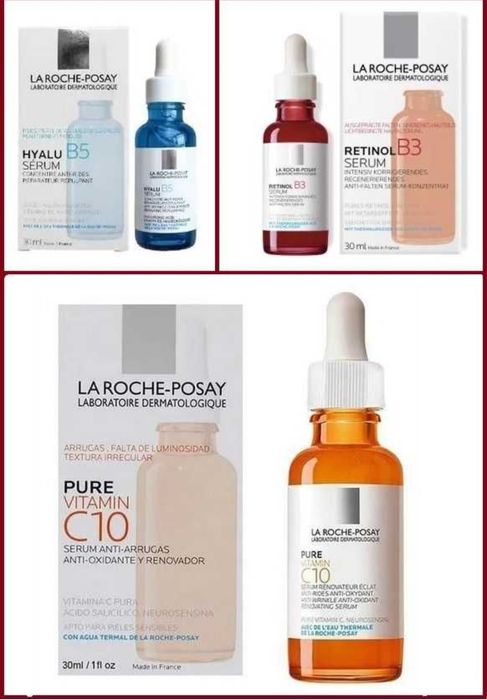 4xSerum Vitamin C10 Retinol B3 Hyalu B3 Effaclar 4x30ML La Roche-Posay