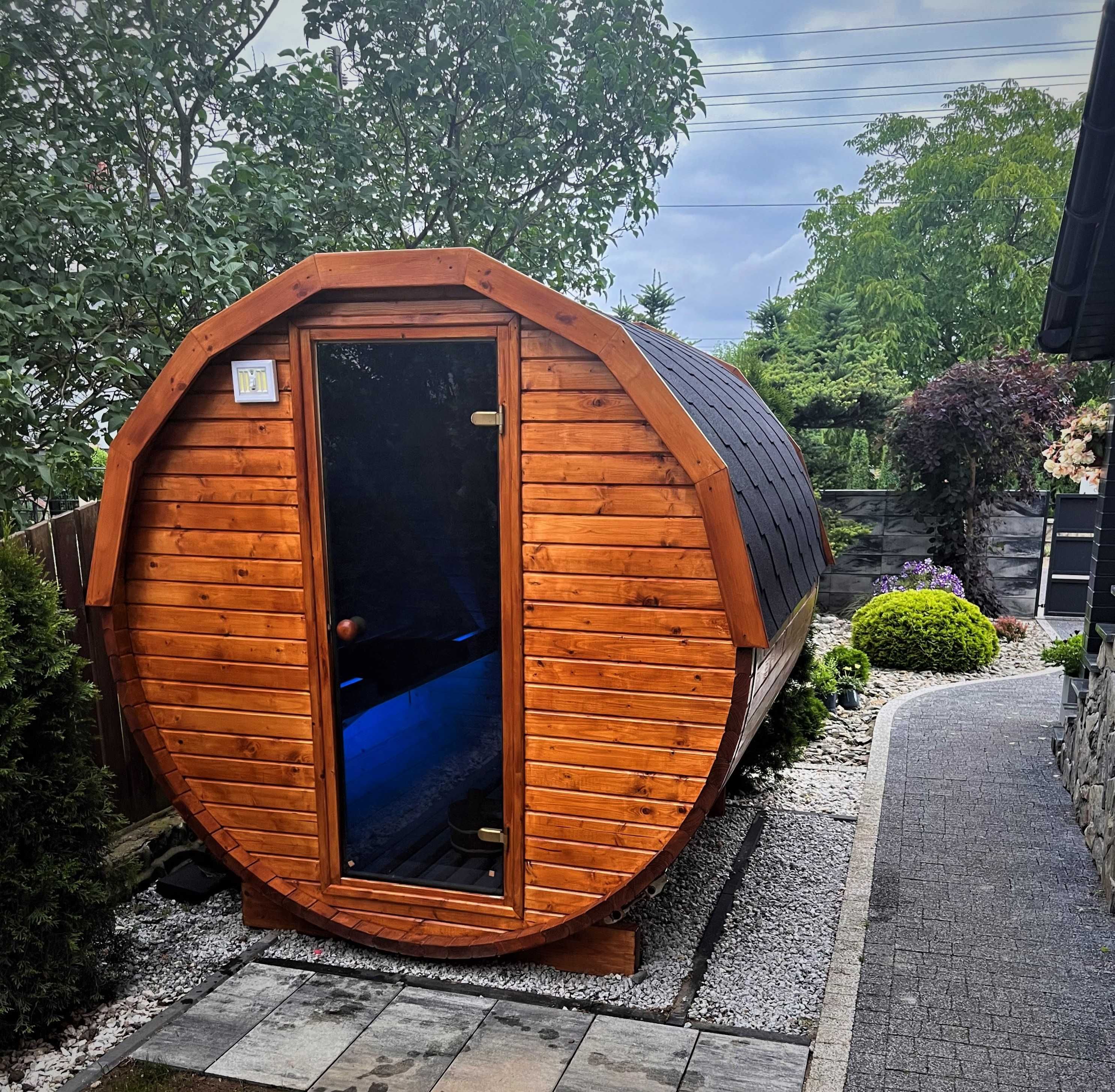 Sauna Ogrodowa Beczka 2m Świerk Skandynawski