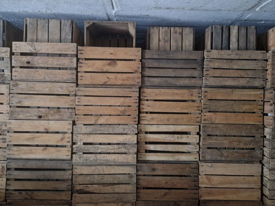 Skrzynki drewniane  jedynki na jabłka 500 sztuk