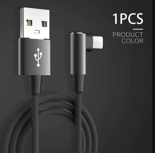 Cabo USB para angulado USB-c - preto