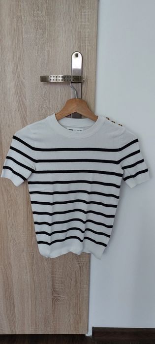 Koszulka elegancka w paski Sinsay