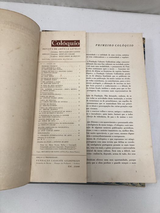 4 Revistas Colóquio 1959 - Revista de Artes e Letras