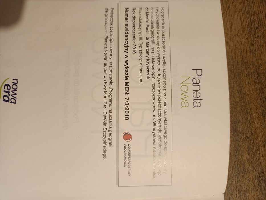 Planeta Nowa podręcznik do geografii dla klasy 3 gimnazjum. Polecam
