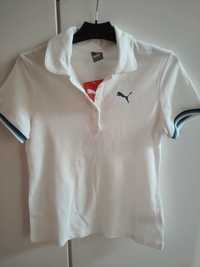 Nowa PumaT-shirt polo męski biały krótki rękaw rozmiar S