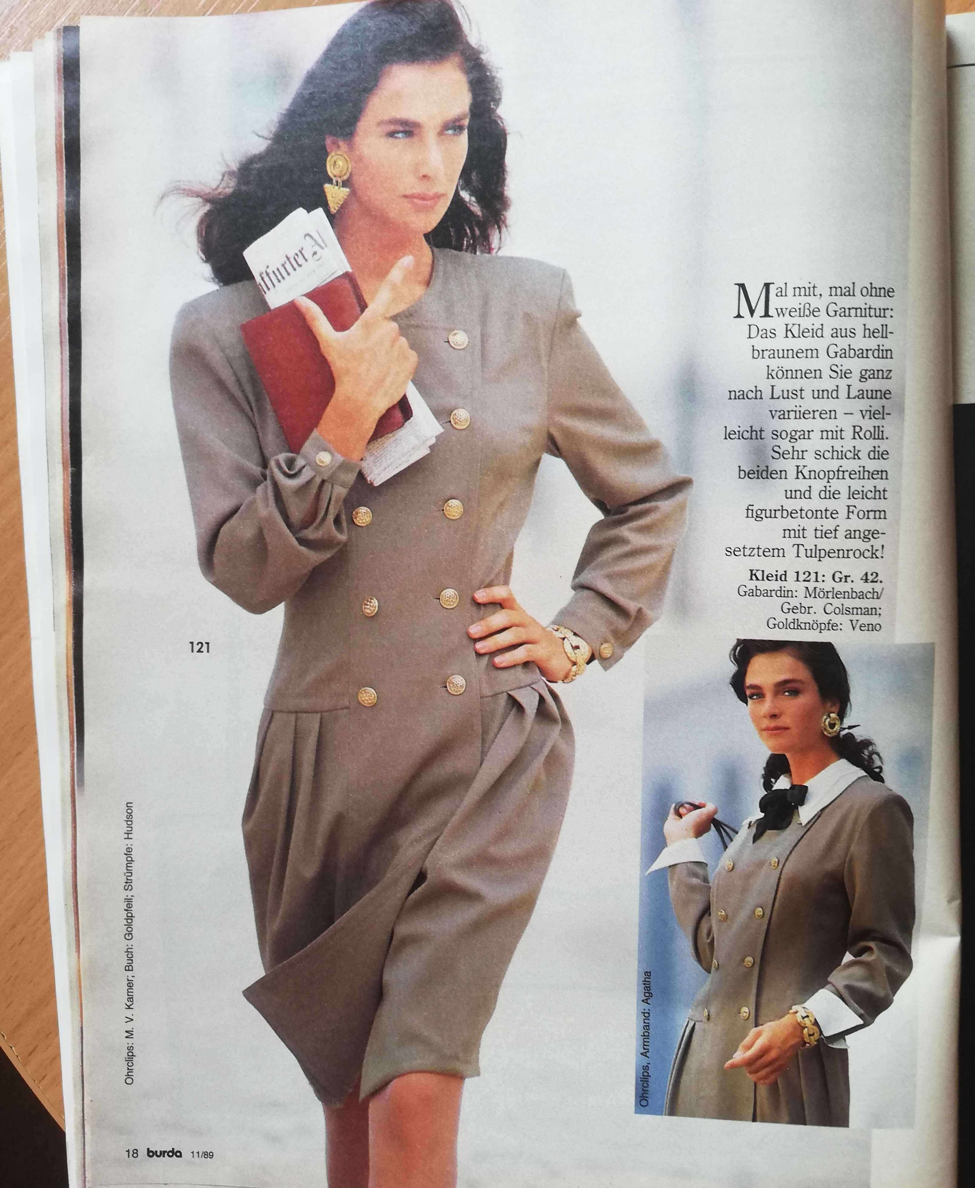 Burda vintage 11. 1989 szycie wykroje moda na święta ok. 100 wykrojów