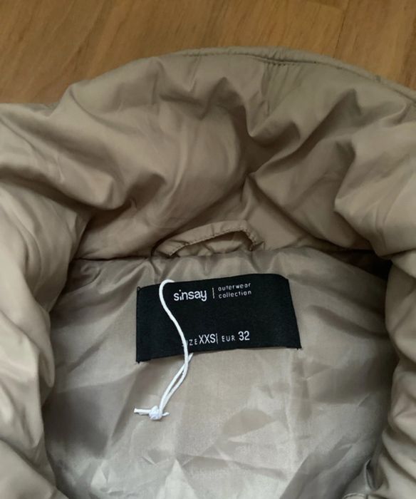 Kamizelka bezrękawnik sinsay beżowy xxs