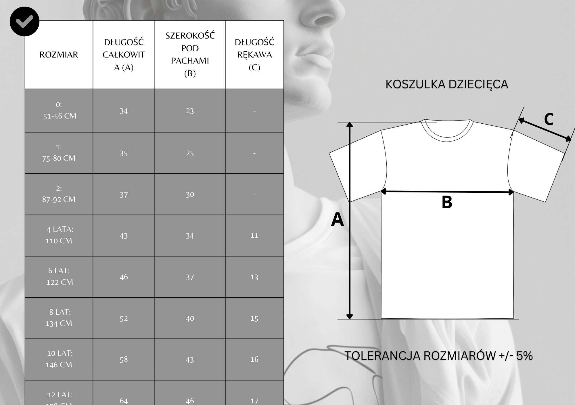Dziecięca Koszulka MDP - czerwona, czarna, biała - 110cm - 158cm - 24H