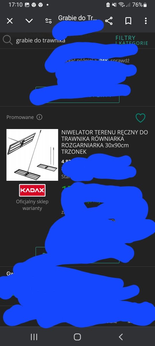 Grabie do wyrównywania trawnika