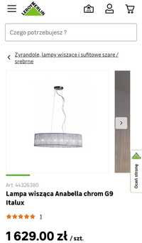 Lampa Żyrandol wisząca Anabella +Kinkiety