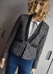 Marynarka 34 XS blazer żakiet dzianinowa ramoneska elegancka biurowa