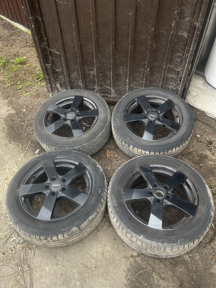 Alufelgi z oponami letnimi, czarne, Dezent 16, 5x 112