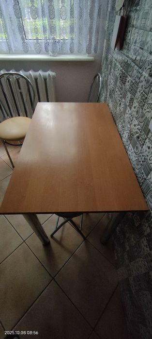 Zestaw komplet stół kuchenny 100x60 cm + 4 krzesła Venus chrom