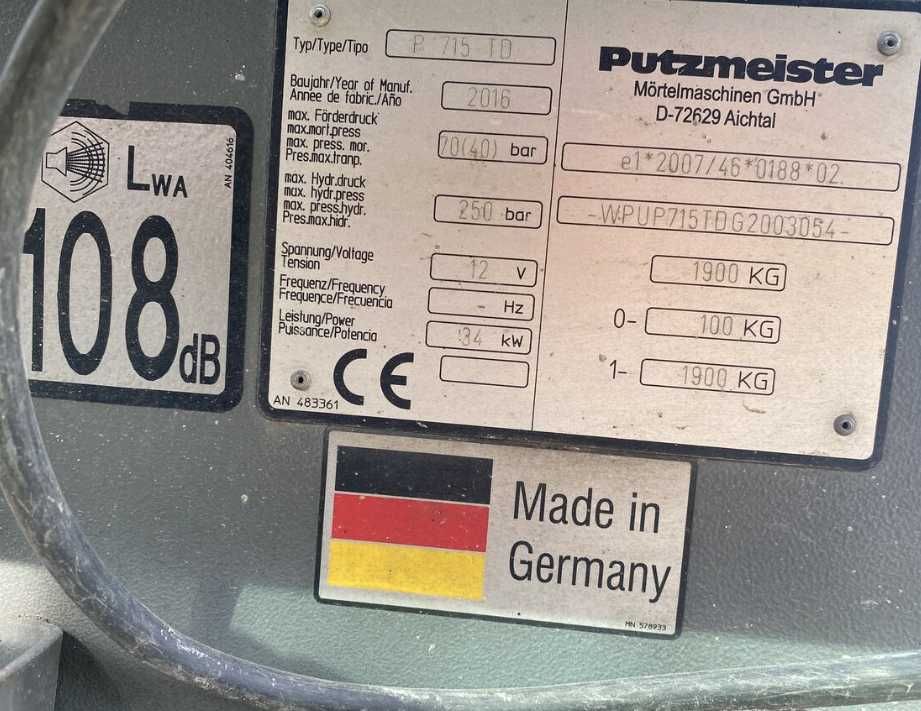 Pompa do betonu Putzmeister P715 TD