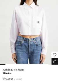 Biała bluzka koszula Calvin Klein damska XS/S krótka oversize