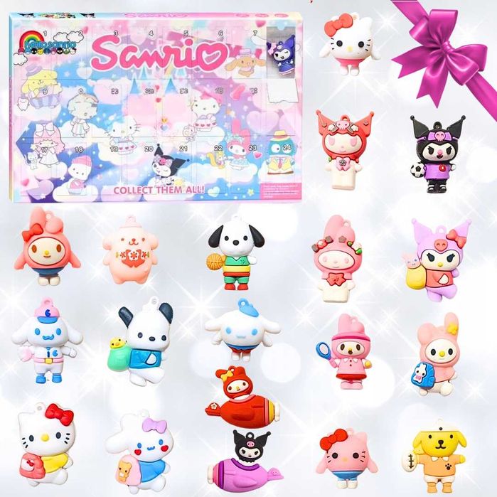 Kalendarz Adwentowy Hello Kitty & Kuromi - 24 Świąteczne Figurki