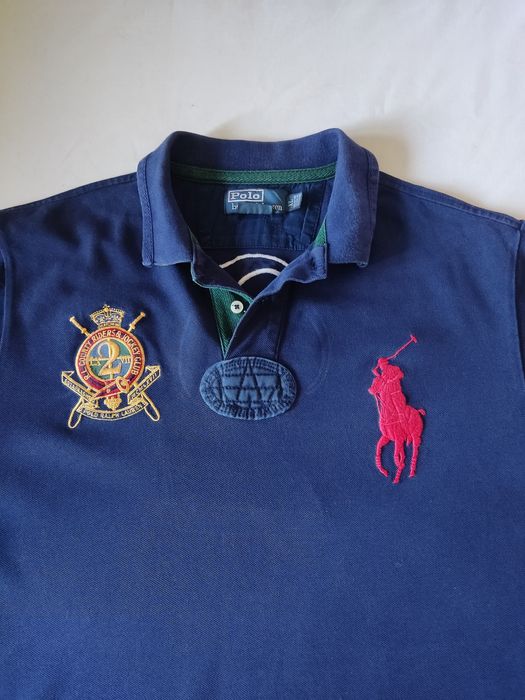 Granatowa koszulka polo Ralph Lauren Chief Keef retro y2k swag XL