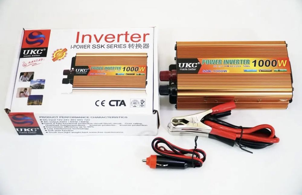Авто инвертор UKC 12v/24v в 220 вольт преобразователь напряжения