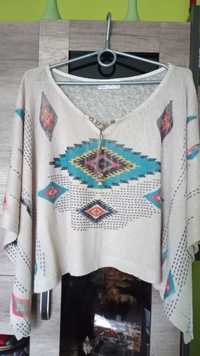 Sweter, nietoperz boho/indian