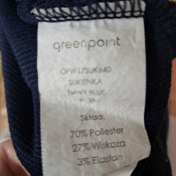 Granatowa damska sukienka biurowa midi Greenpoint 36 S