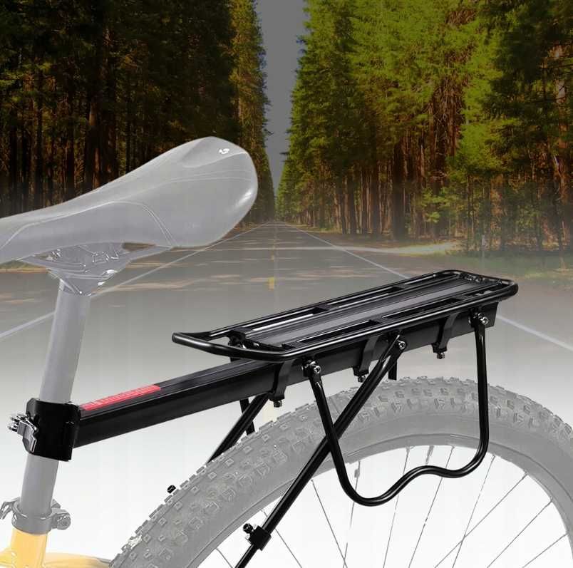 Bagażnik Rowerowy Tylny Do Roweru Na Zakupy Aluminium Uniwersalny 50kg