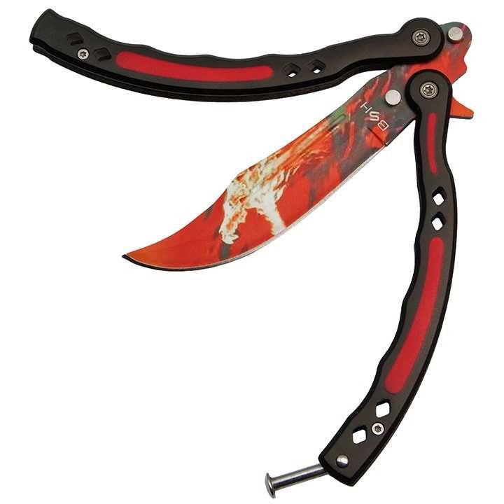 NOWY Nóż Motylkowy ⇒ Treningowy Bezpieczy Ćwiczeniowy Tępy CS:GO FADE