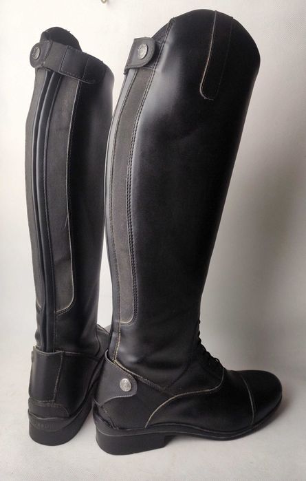 Oficerki jeździeckie ze skóry syntetycznej, rozmiar 40 slim