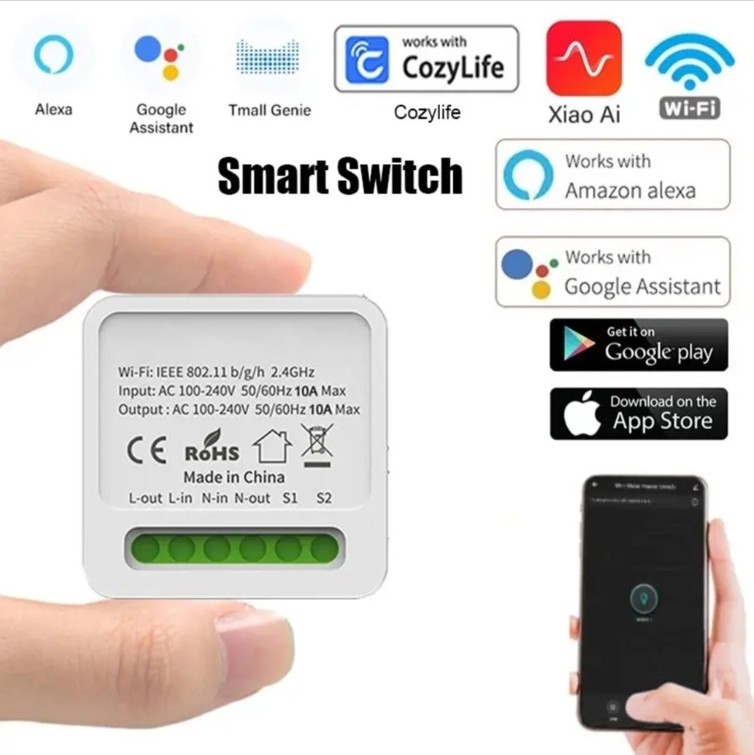 Interruptores mini inteligentes wifi