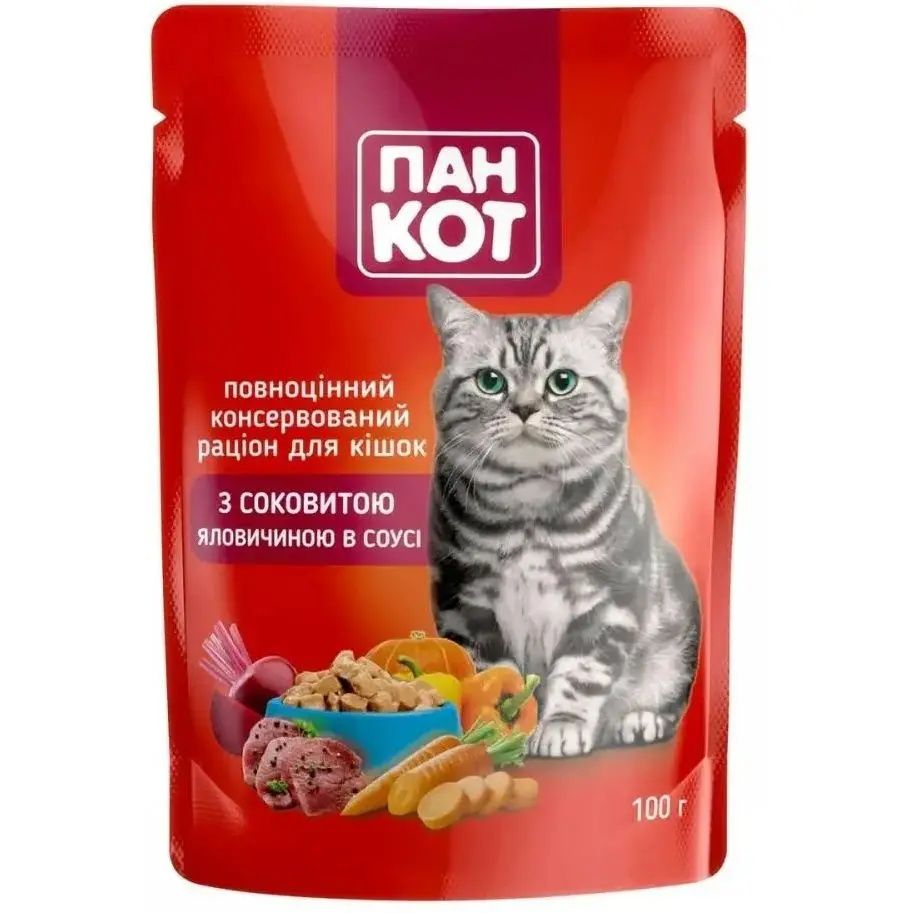 Пан Кот Вес 100г Влажный корм для котов