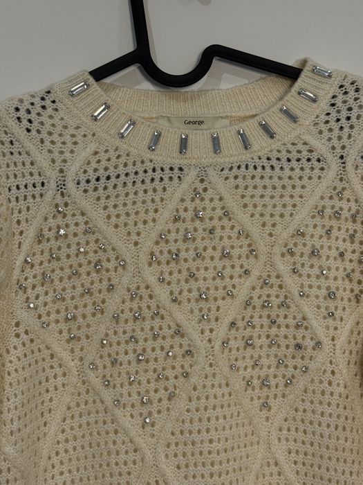 Kremowy sweter damski S