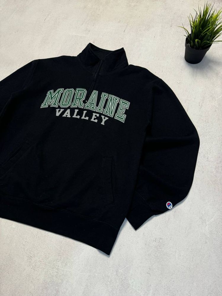 Свитшот зип кофта Champion University baggy (оригинал) черная мужская