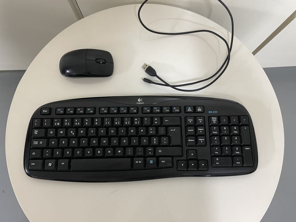 Ecrã de computador + teclado + rato