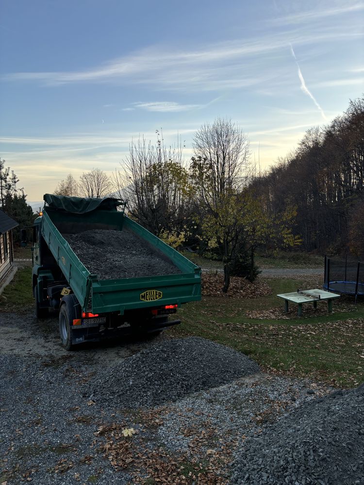 Budowa dróg z gruzu kamienia utwardzenie drogi dojazdowej koparka