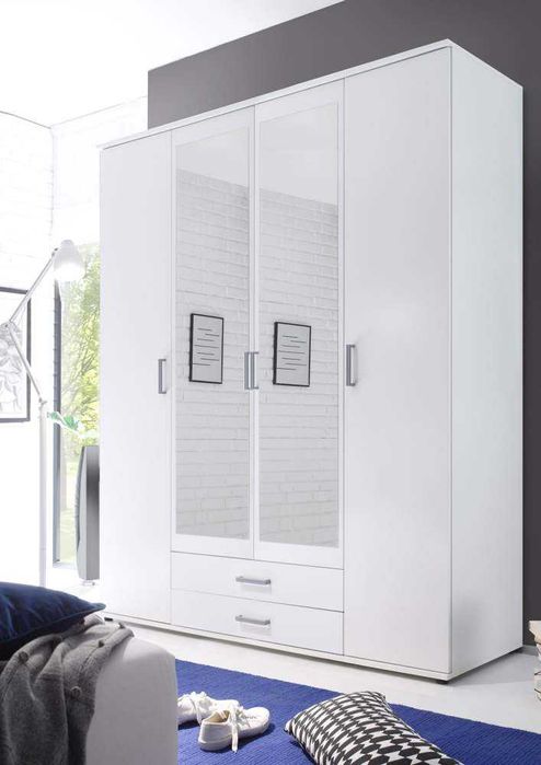 Szafa + Lustro Inżynieria Drewna Melamina 4 Drzwi 160x196x54 cm