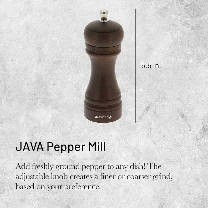 De Buyer Java 14cm Ciemnobrązowy Młynek Do Przypraw Ziół