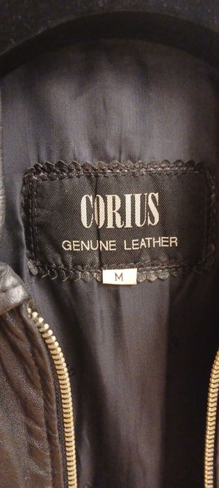 Casaco de couro genuíno Preto