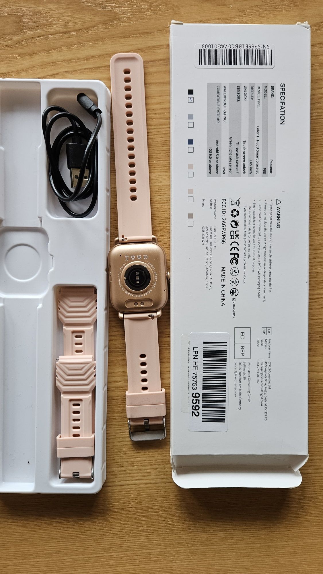 Smartwatch Ddidbi P66 różowy