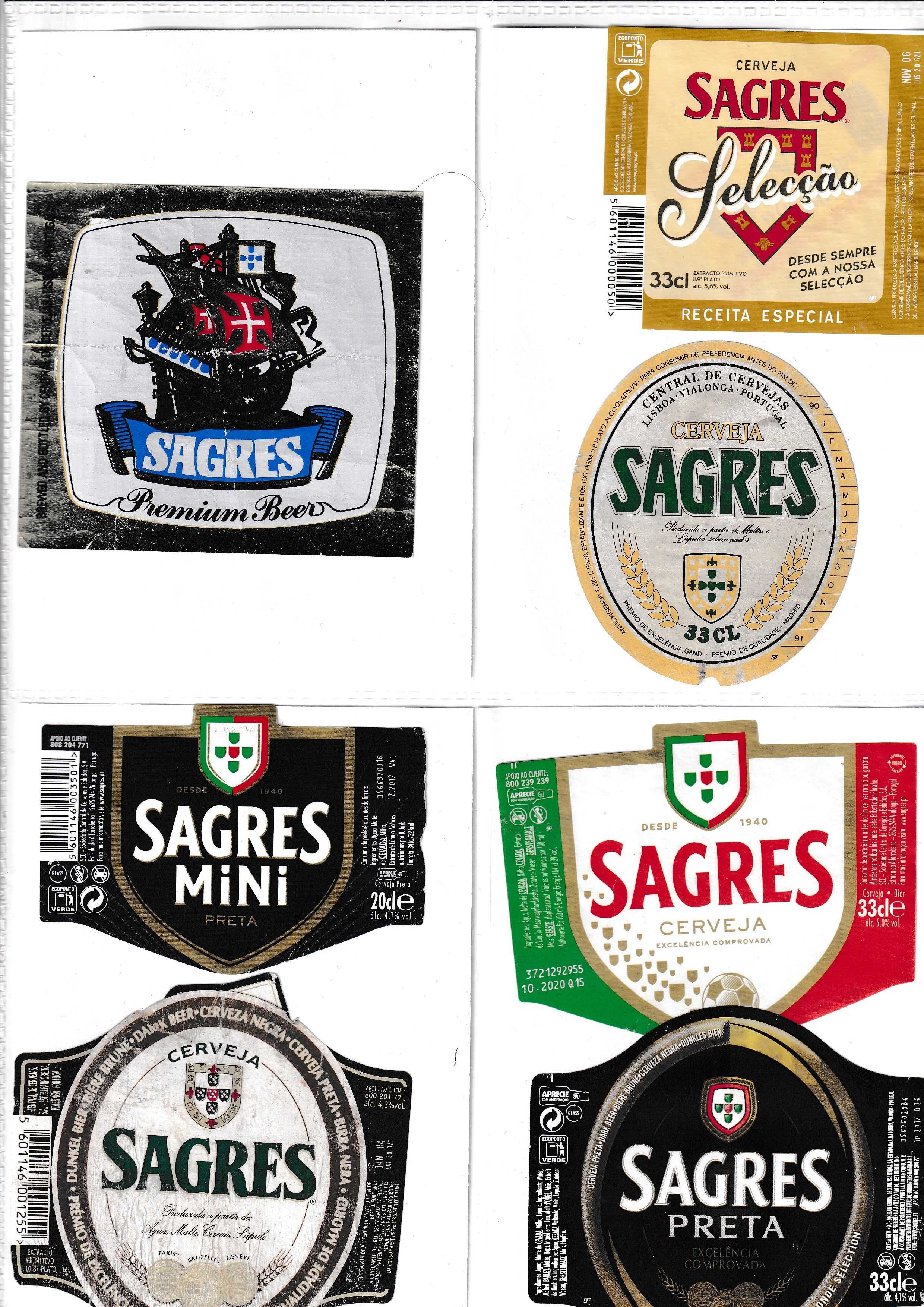 Rotulos de Cerveja Sagres muito antigos