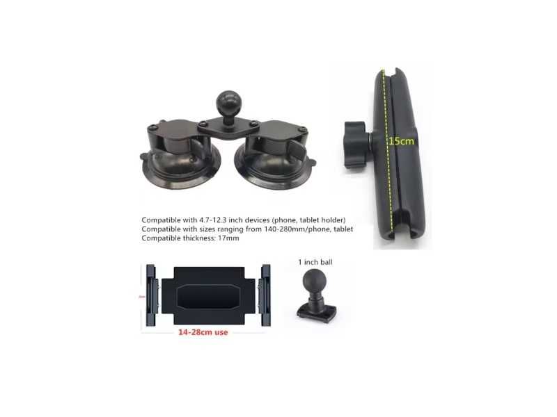 Міцне подвійне присоске-кріплення для планшета iPad