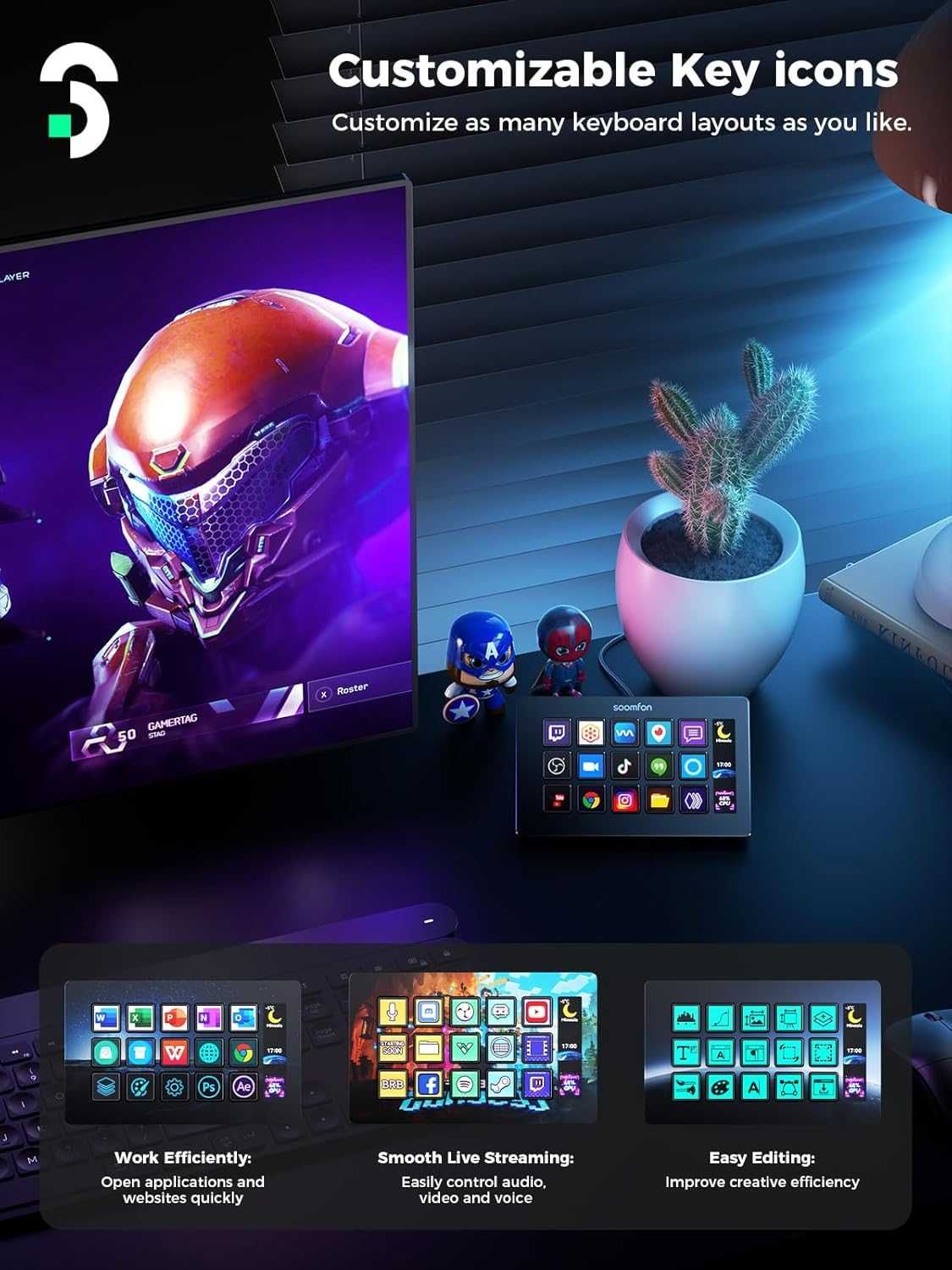 Stream Controller 15 klawiszy Soomfon Control Deck V.2024