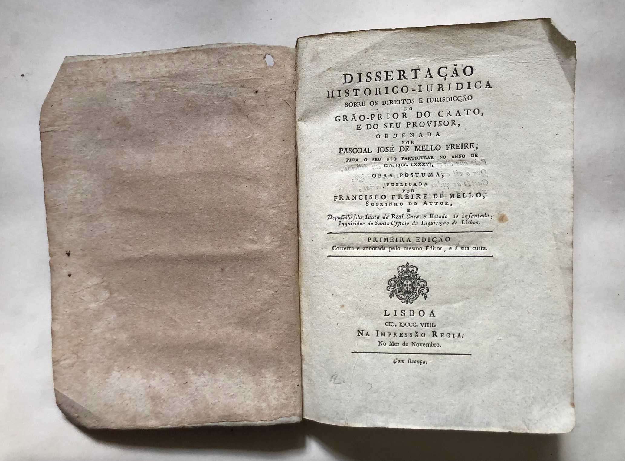 Dissertação hist-juridica sobre direitos e jurisdicção do Grão-Prior