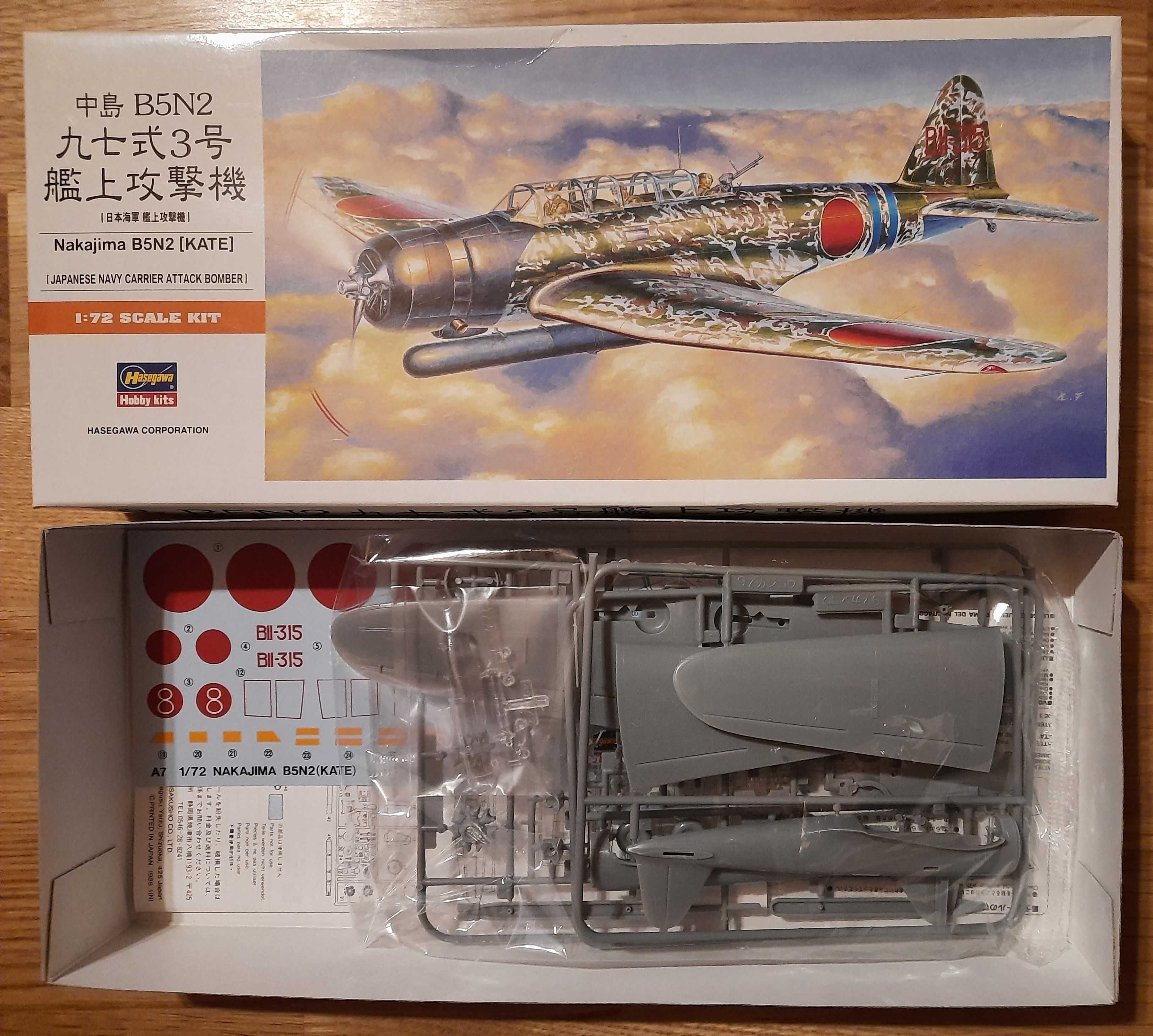 Hasegawa model do sklejania B5N2 skala 1/72