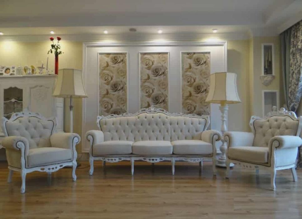 Wypoczynek w stylu ludwik + dwa fotele