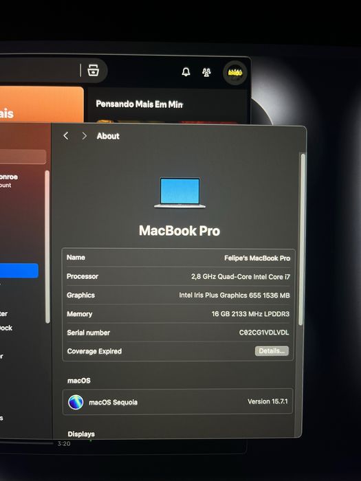 Macbook 2019 i7 16Gb Ram 512Gb