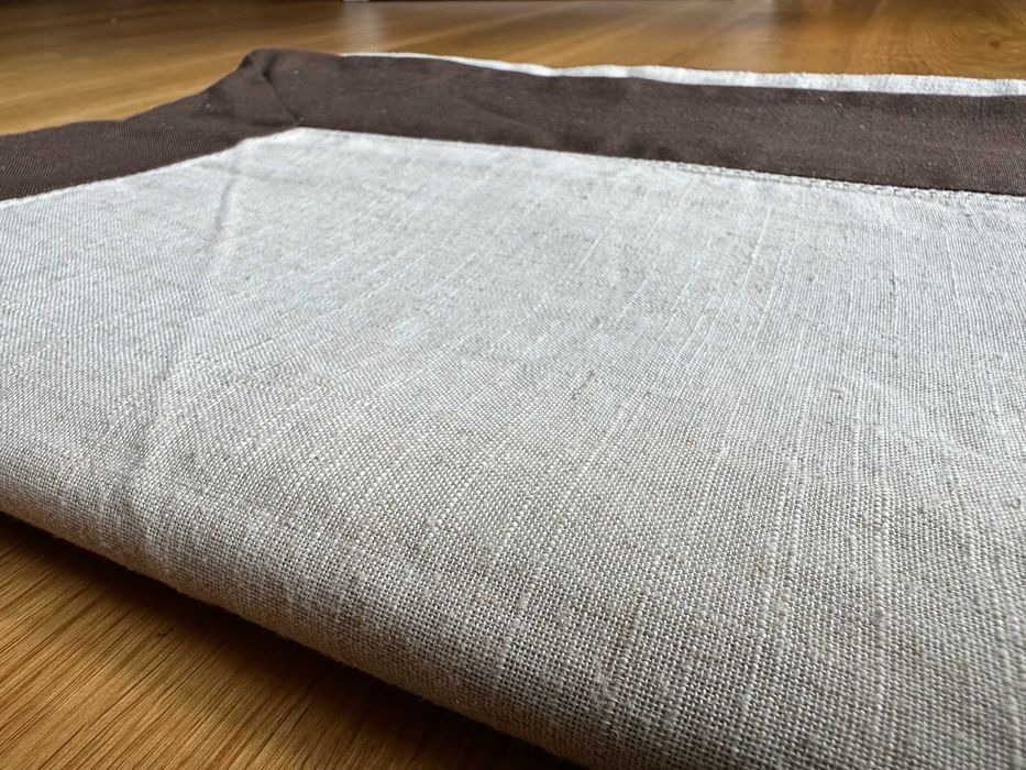 Obrus 130 x 175 brązowo kremowy