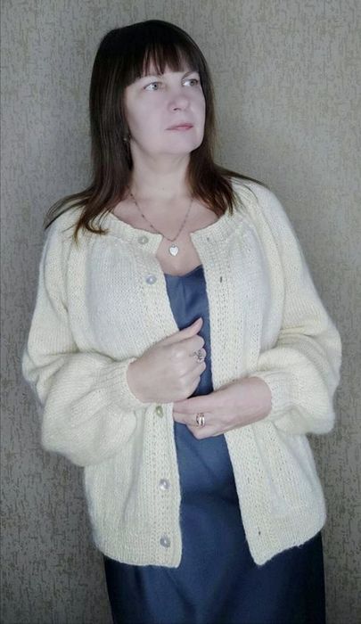 Кардиган вязаний молочний