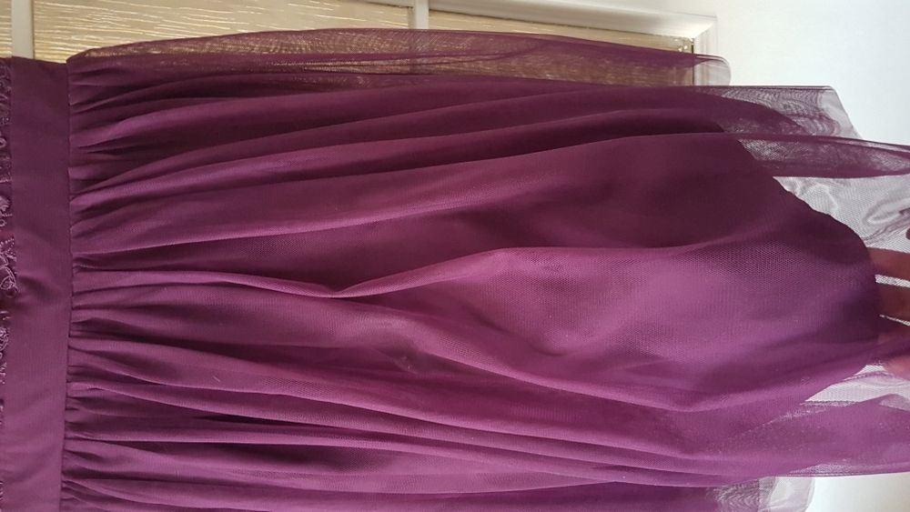 Sukienka koktajlowa fioletowa śliwkowa