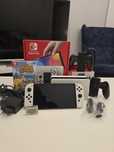 Białe Nintendo Switch OLED + allmiibo + Animal Crossing ACNH