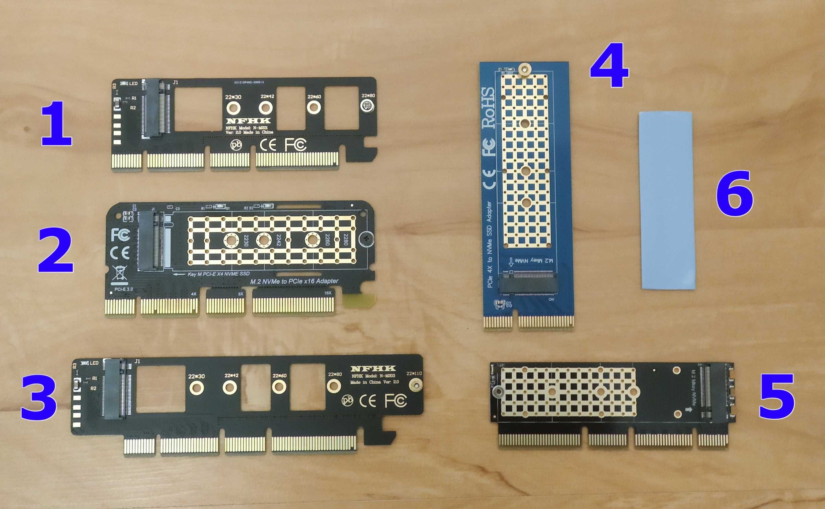 Адаптер для SSD диска M.2 NGFF NVMe на PCI-e x16 (х8 или х4)