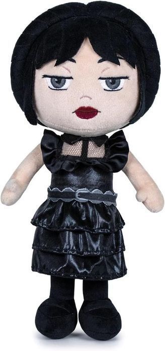 Maskotka pluszowa Wednesday Addams w czarnej sukni 31 cm oryginalna